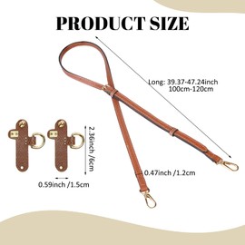 ALICEEDG Leather Shoulder Strap for Longchamp Women's Bag, Mini Bag Straps with 2 Shoulder Strap Adapters, Shoulder Strap for Longchamp Women's Bag, No-Punch & Adjustable, Handbag Strap, Brown, brown
