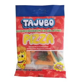 Exclusive Brands Tajubo Gummy Pizza, Fruity Flavors, 80g/2.8 oz. Bag {Imported from Canada}