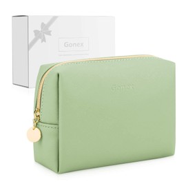 Gonex Makeup Pouch, Small, Stylish, Cosmetics Pouch, Functional, Large Capacity, Waterproof, Small Items, Lightweight, Business Trips, Travel, Makeup Bag, Women's, Avocado