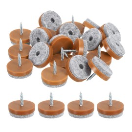 uxcell Nail-on Furniture Sliders, 24Pcs Nail-on Felt Pad Round Chair Table Feet Pads Chair Leg Floor Protectors for Hardwood Floors (Brown, 28mm/1.1")