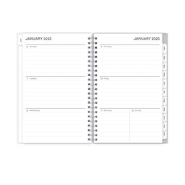 25 Blue Sky Weekly/Monthly Calendar, Stitched Stripe, January 25-December 25