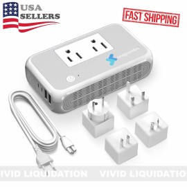 Mapambo 220V to 110V Stepdown Power Voltage Converter US to Europe Travel (Type A/C/G/I)