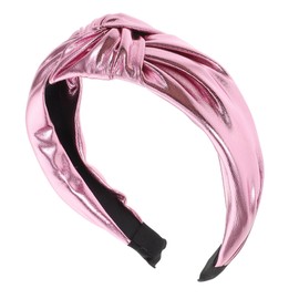 Ipetboom Light Pink Knotted Headband Women Glitter Headwear Accessories Fabric Ideal For Valentine Thanksgiving And Disco Events