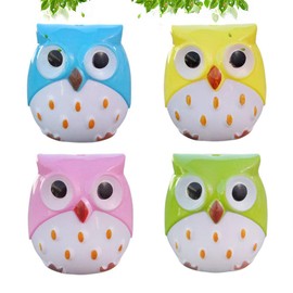 1Pc Colored Lovely Pencil Owl Animal Sharpener for Student Office Handheld Manual Pencil Sharpener for Pencils Attractive Processed Large Eyebrow Pencil Cutter Accessory Office Products(4.5x4.3x4cm)