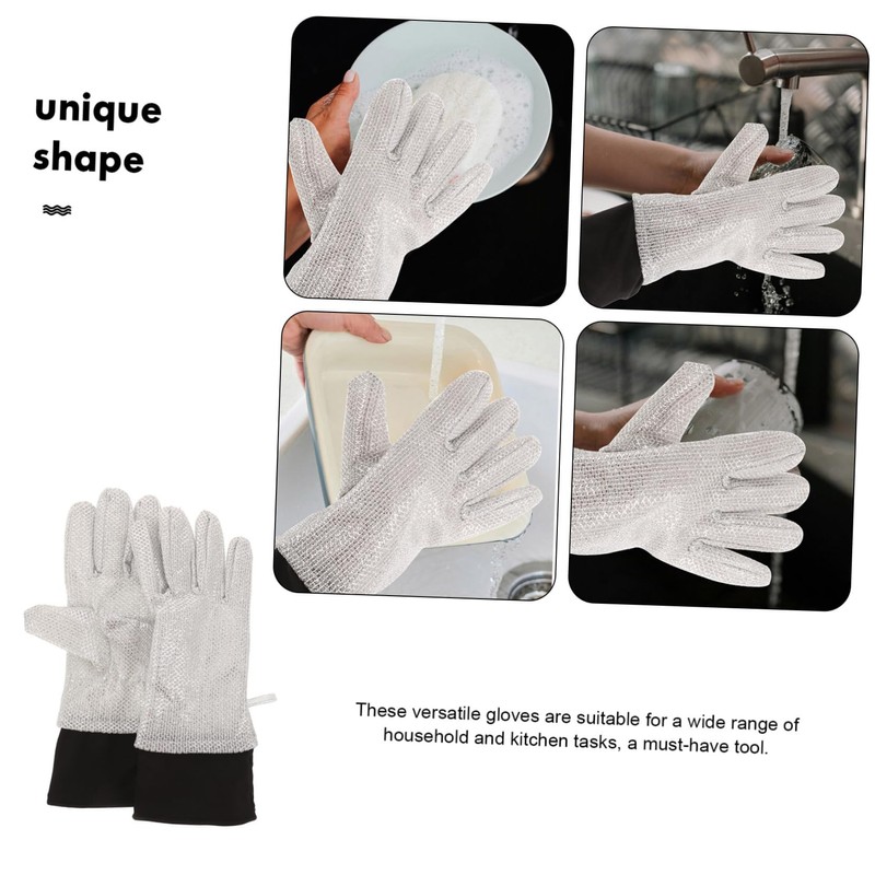 CHILDWEET 1pair Dishwashing Gloves for Kitchen Cleaning Oil Multi-Functional Long