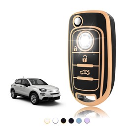 TOOMUME TOOMUME Schlsselhlle TPU, Autoschlssel Hlle Passt fr FIAT 500X Tipo Toro Argo Cronos Nuovo Doblo Egea Freedom Grazie Dodge Neon, Schlsselcover Schutz Schlsselgeh?use - Flip Key