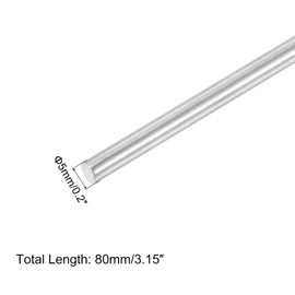 sourcing map 304 Stainless Steel Round Rods, 5mm x 80mm Solid Shaft Rods for DIY Craft Model Car Helicopter Airplane, Pack of 8
