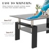 DKLGG Glass Coffee Table, Rectangle Center Table Living Room Tables