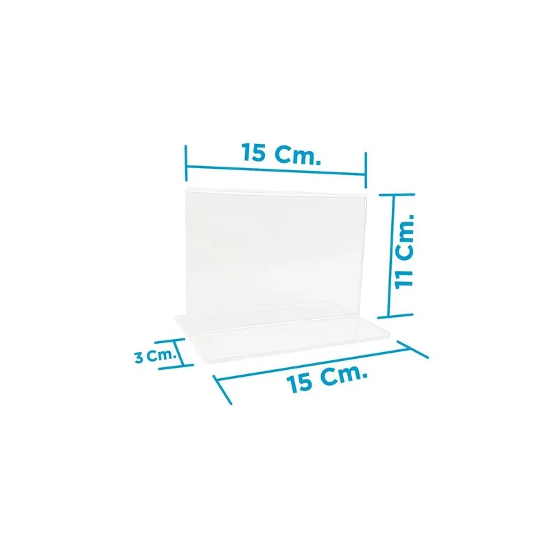 Porta Menu Portafolletos Acrílico Horizontal 10.5x14cm