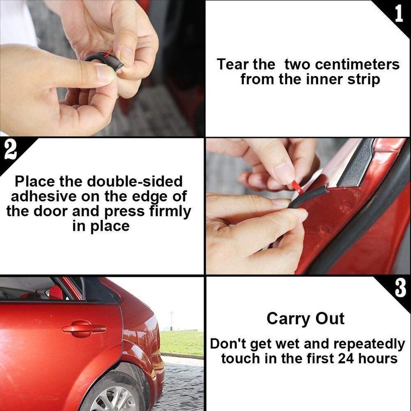 DSO Car Door Guard, 5M Car Edge Trim Rubber Seal