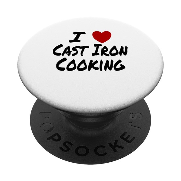 I Heart (Love) Gusseisen-Kochpfanne für Steakkoch PopSockets mit austauschbarem PopGrip