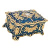 Royalblue Rhinestone Jewelry Box Ring Retro Flower Engraved Earrings Necklace