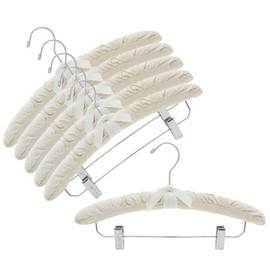 Only Hangers Natural Canvas Padded Hangers w/Chrome Hook & Clips