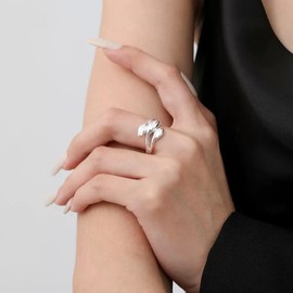 Adjustable Silver Rings For Women Simple Ladies Silver Rings Promise Engagement Rings For Women Minimalist Jewelry