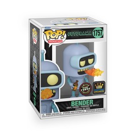 Epic Collectibles Animation: Futurama - Bender Glows in The Dark (Chase Variant) Specialty Series Limited Edition Exclusive Vinyl Figure Collectibles Bundle with Compatible Funko Pop Box Protector