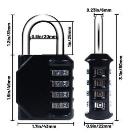 Combination Lock 4 Digit, Resettable Locker Lock,Waterproof Metal Combination Padlock for School Gym Locker, Sports Locker, Fence, Toolbox, Gate and Storage- Easy to Use and Set (Blue)