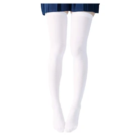 KOUTEI Soft Nylon Thigh High Socks, Ultra Long, Thigh Length, Over Knee Socks, Beautiful Legs, Compression, Neat Knee-High Stockings, Long Socks, 70cm-1 pair of white, Free Size