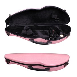 ModouString 4/4 Violin Case Mixed Carbon fiber violin Box Knife Shape Case Durable handle with Password Lock Lightweight (pink)
