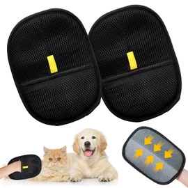 KutaKuta 2 Pcs Pet Hair Remover Gloves, Double-Sided Pet Grooming Gloves, Static Removal Gloves Pet Hair, Dog Washing Gloves, Versatile Cat Grooming Glove for Washing/Deshedding/Grooming