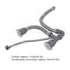 Kitchen Sink Double Hose Drain Kit Quick Draining Expandable Multiple