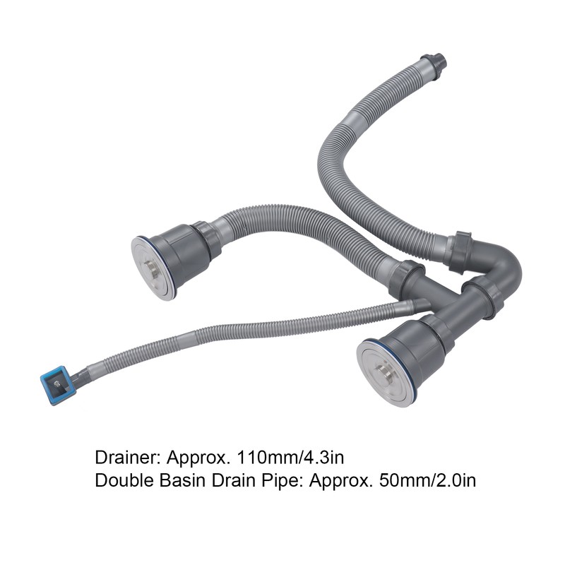 Kitchen Sink Double Hose Drain Kit Quick Draining Expandable Multiple
