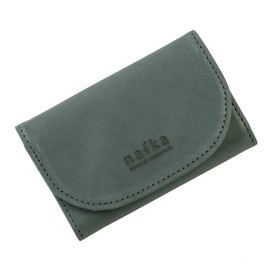 Nafka NFK-72113 Business Card Holder, Women's, Genuine Leather, Mostro, Large Capacity, With Dividers, Made in Japan, blue (light)