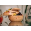 Tappas All-Natural Serving Container, Tiered Tray, Charcuterie, Sphere, Rubberwood