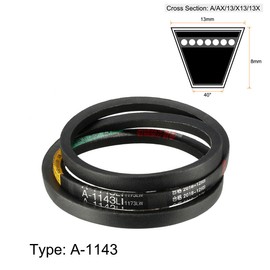 uxcell A1143 V-Belts 1143mm Inner Girth 13mm Top Width 8mm Thickness A-Section Rubber Drive Industrial Transmission Belt