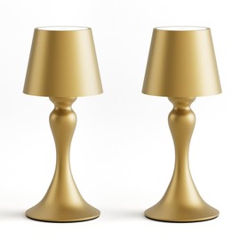 irotine Gold LED Cordless Table Lamps Set of 2,Portable Rechargeable 5000mAh Outdoor Table Lamp Waterproof,Warm Light Dimmable Battery Powered Lamp LED Desk Lamp for Camping/Patio/Restaurant/Bedroom