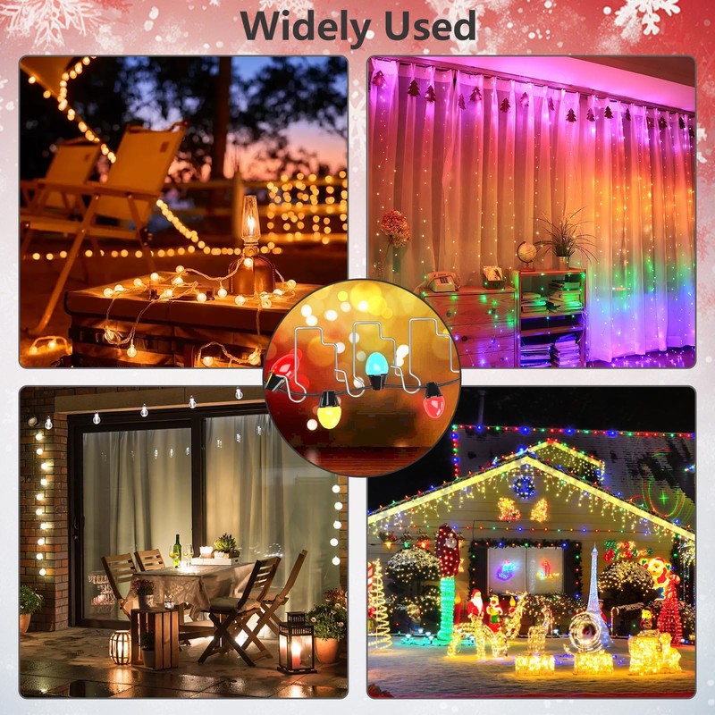 50Pcs Christmas Light Gutter Clips, Stainless Steel Christmas Light Hooks