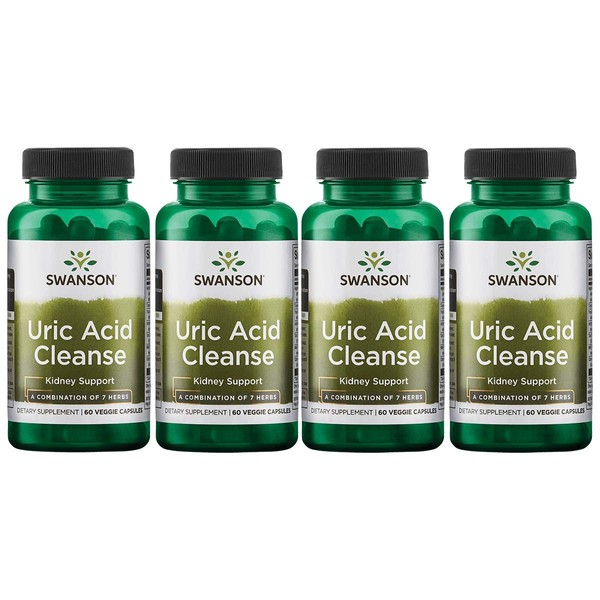 Swanson Uric Acid Cleanse 60 Veg Caps 4 Pack