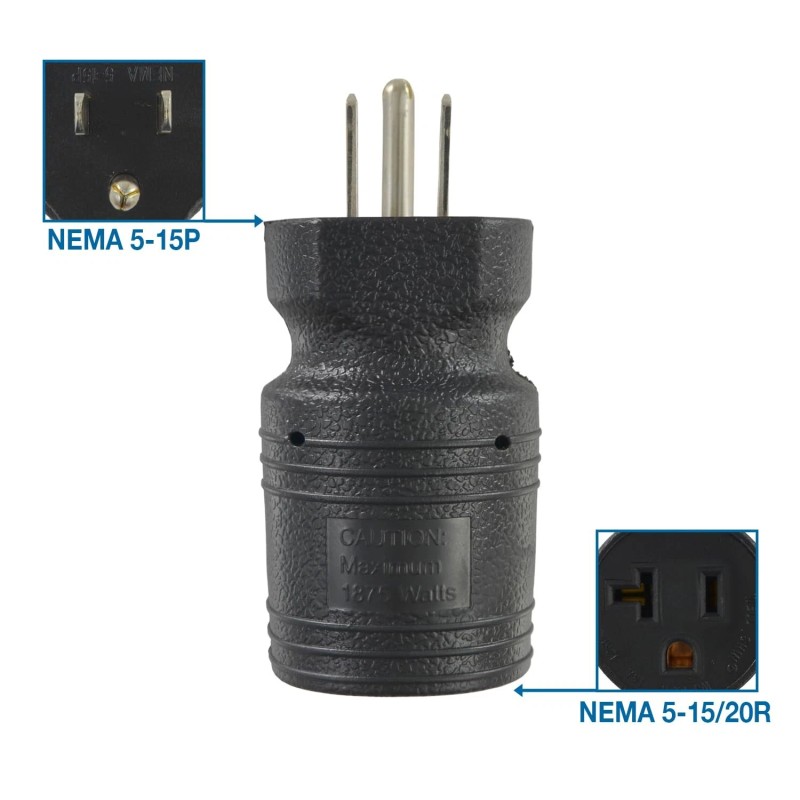 Conntek NEMA 5 15P to 5 15 20R Electrical Plug