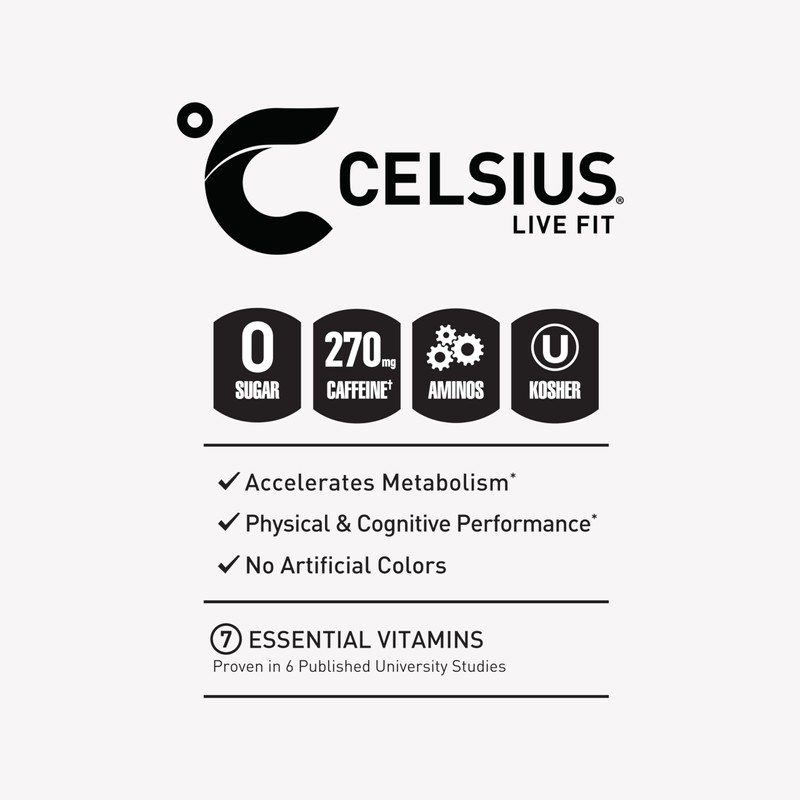 CELSIUS ESSENTIALS™ Sparkling Watermelon Ice, Sugar Free Performance Energy Drink,