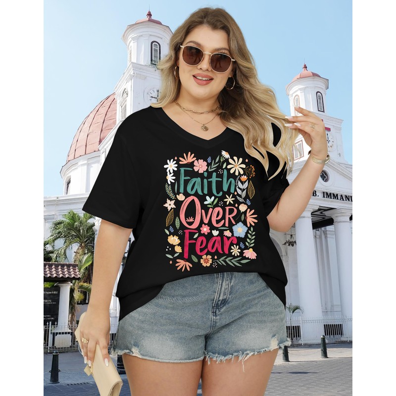 Plus Size Christian Shirts Women God is Good Tshirt Bible