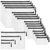 Haiabei 20 Pcs Mesh Zipper Documents Bags Waterproof Plastic Pencil