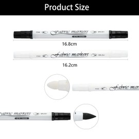 Focenat 6 Pieces Paint Pens, Fabric Marker Washable, Textile Pens, White and Black, Textile Markers, Fabric Pens, Paint Marker for T-shirts, Shoes, Fabric Bags