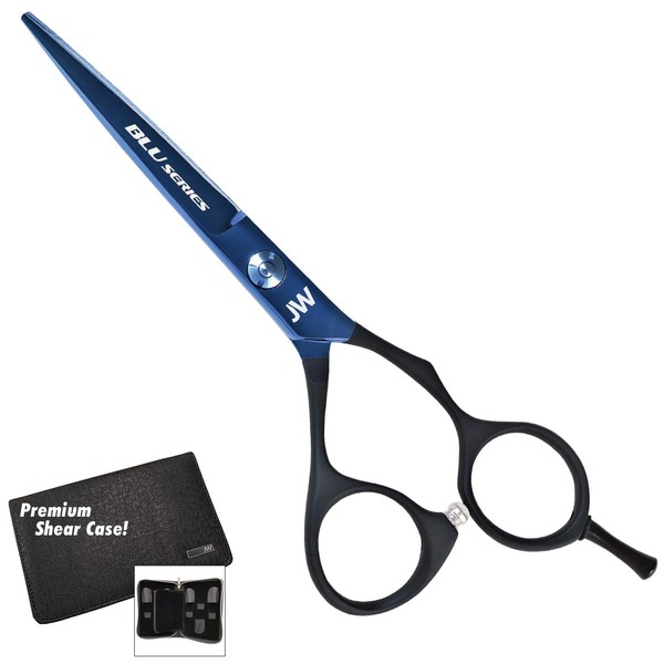 JW Titanium Blu - Tijeras profesionales para cortar el pelo (15,8 cm)