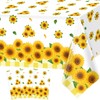 3 Pcs Sunflower Tablecloth Yellow Floral Party Table Cloth Rectangle