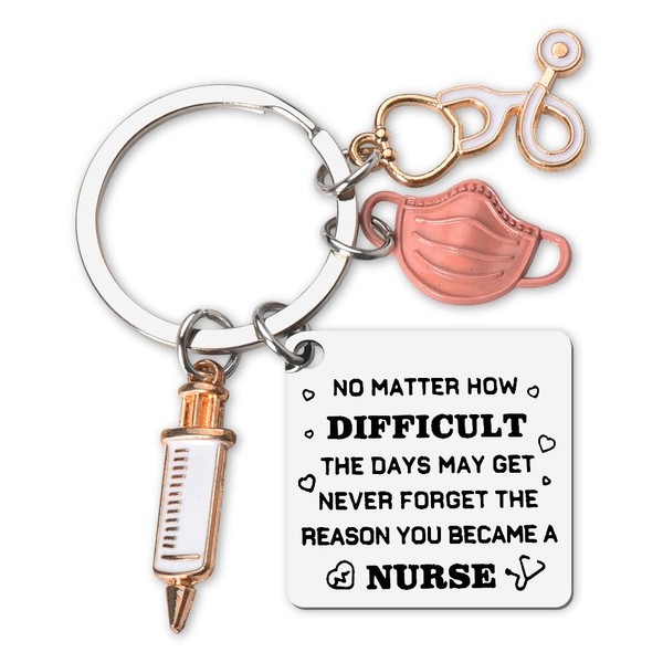 Nurse Graduation Gifts Stethoscope Syringe Keychain for Doctor Nurse Appreciation