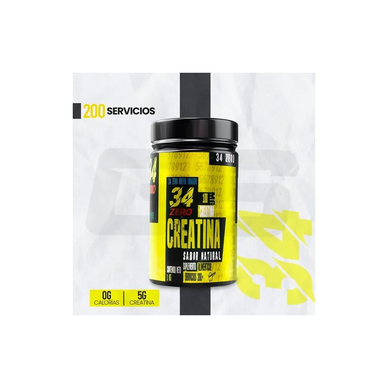 34 Zero Suplemento Polvo Creatina 1kg Natural