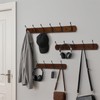 Yundoza Coat Hooks Wall Mount, Wood Bamboo Wall Coat Rack