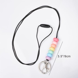 Druibof 3 PCS Breakaway Teacher Lanyard Cute Lanyards for Id Badges Silicone Beaded Lanyard Lightweight Lanyard