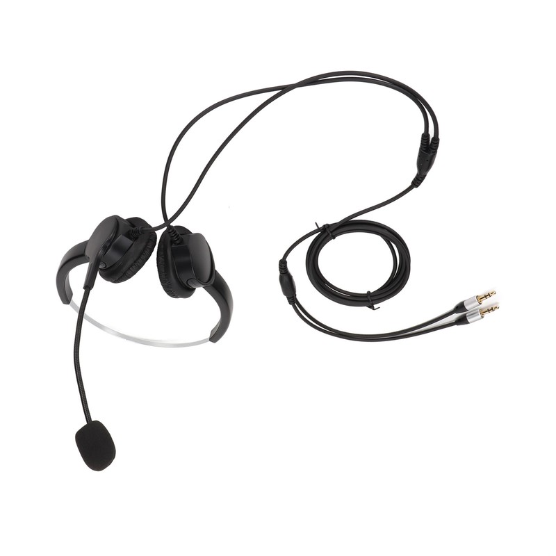 Call Center Headset Dual 3.5mm Plug Hearing Protection Noise Cancelling