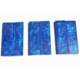 Whole Earth Supply 5 inch Blue Pearl Acrylic Handle Scales Set Pair for Making Knife Knives Handles Custom