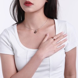 Muses Art Design Fidget Rings, Anxiety Rings, Spinner Rings, Band Rings with Birthstone, Stainless Steel, Women and Men, Meditation Rings, Thumb Rings, Stress Relieving and Anxiety Reducing