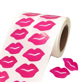 Tanning Sunbathing Stickers Lips Stickers Removable Labels Perforated Self Adhesive Kisses Labels for DIY Decorating Crafting, Total 1000 Pieces Per Roll Rose Red