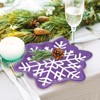 JarThenaAMCS 60Pcs Snowflake Paper Plates Pink Blue Purple Snowflake Shape