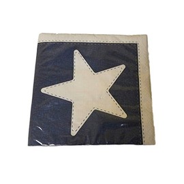 Patriotic Napkins Blue with Large White Star Paper Cocktail Beverage Party Napkins 6.5" x 6.5" Package of 20