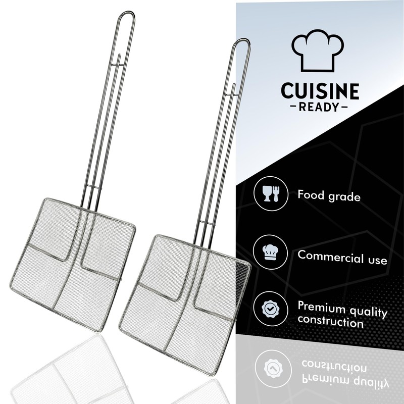 Cuisine Ready Wire Mesh Strainer with Long Handle | 2-Pack