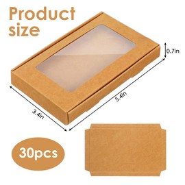 WODJR 30Pcs Necklace Boxes Bulk Necklace Gift Boxes Jewelry Gift Box with Clear Window Kraft Color Box Jewelry Container Valentine's Day Gift Carrier for Displaying Necklaces Rings Bracelets Earrings